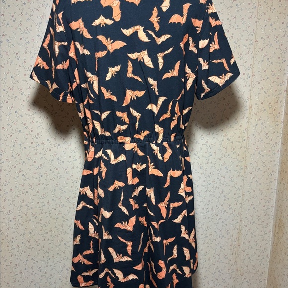 NWOT ModCloth Midnight Dreamscape Bat Print Peter Pan Collar Dress XL - Picture 2 of 8